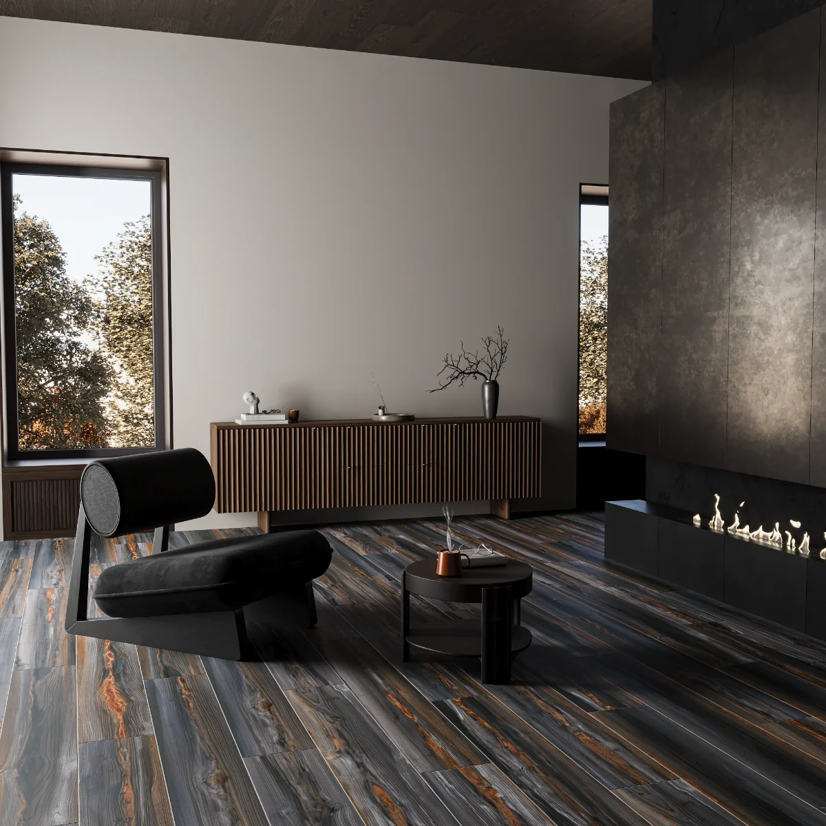 Gresie Tip Parchet Exterior / Interior Metalwood 19.7 x 120 cm Mata Portelanata Rectificata