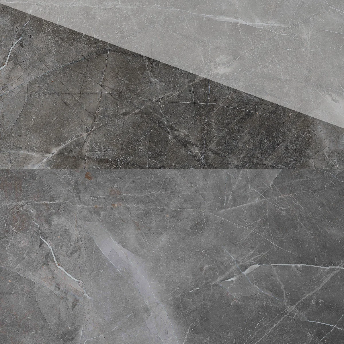 Gresie Exterior/Interior Porțelanată Turin Grey 59.6 x 119.6 cm Mată Rectificată Tip Marmură