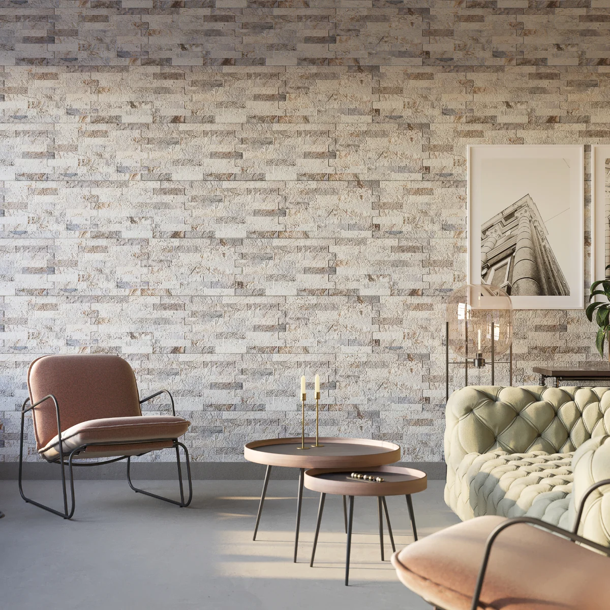 Placa Murala Portelanata Farilya Beton 25X45 Mata