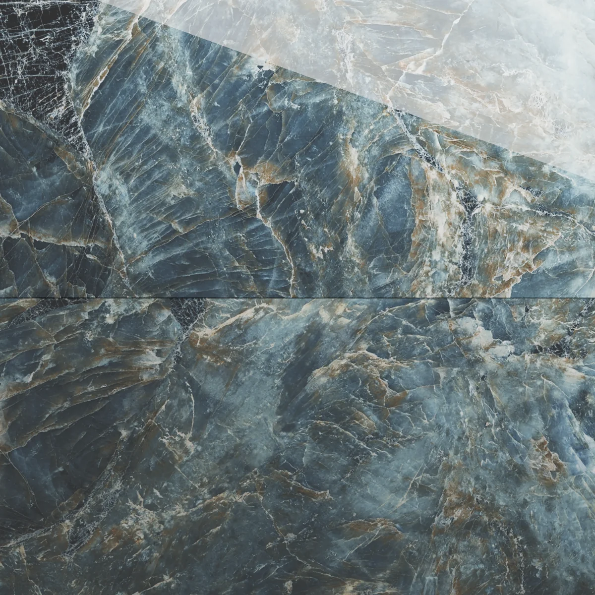 Gresie Exterior / Interior Portelanata Atlantic Dark Blue 60 x 120 cm Lucioasa Rectificata Tip Marmura