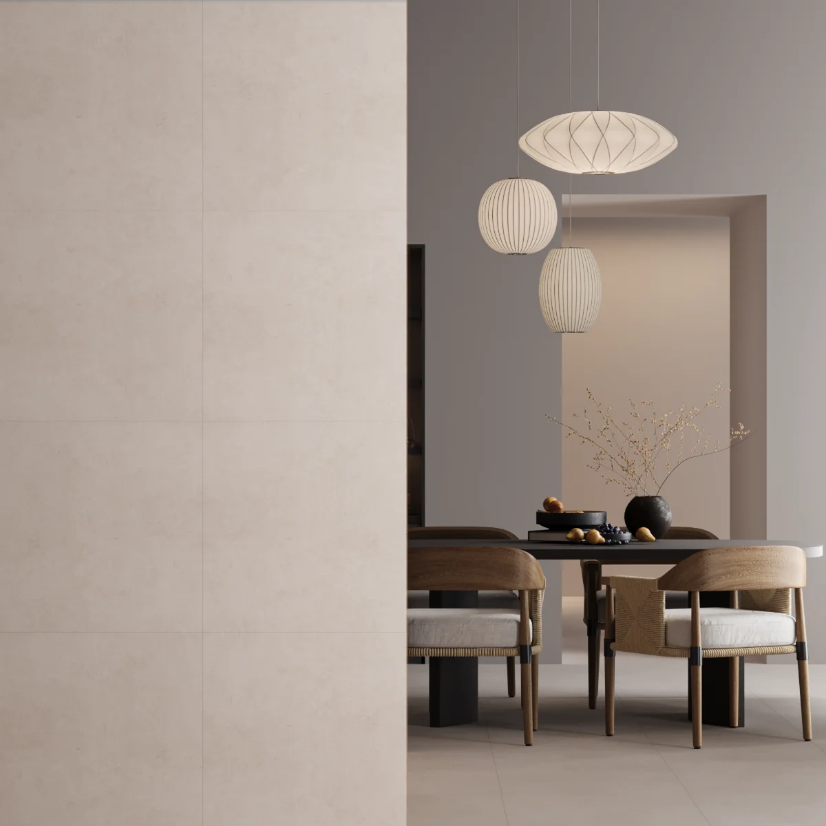 Gresie Exterior / Interior Portelanata Ariman Bone 60 x 60 cm Mata Rectificata Aspect Ciment