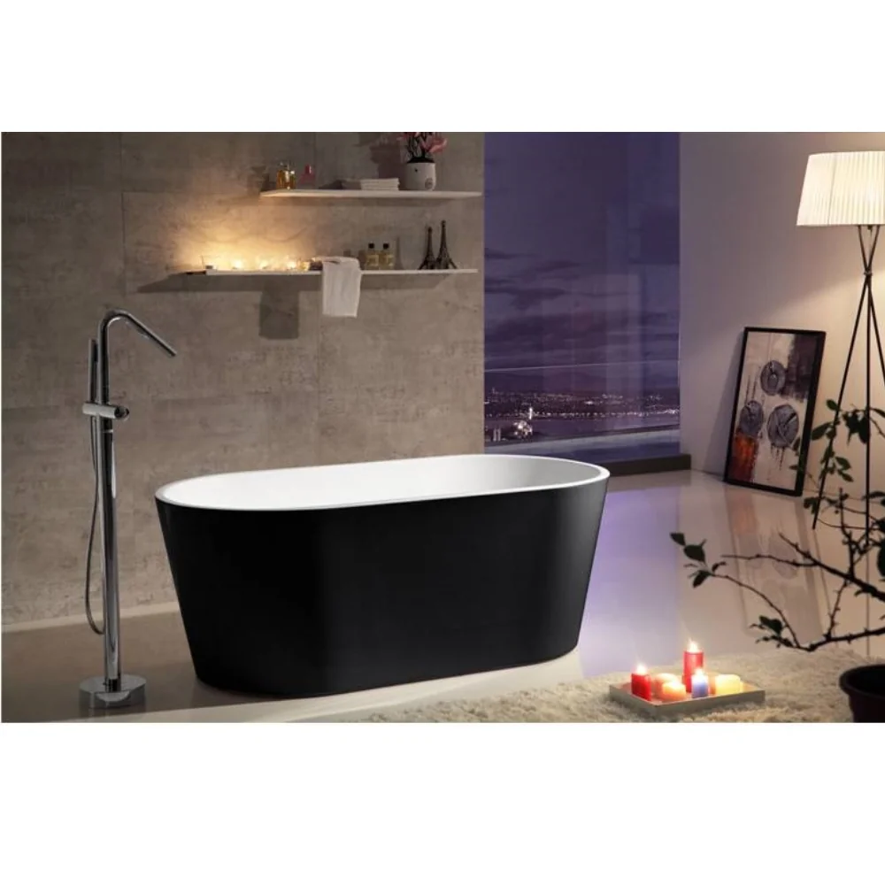 Cada Baie Freestanding Bella WB-814 Acril 170 x 80 x 58 cm Negru Lucios