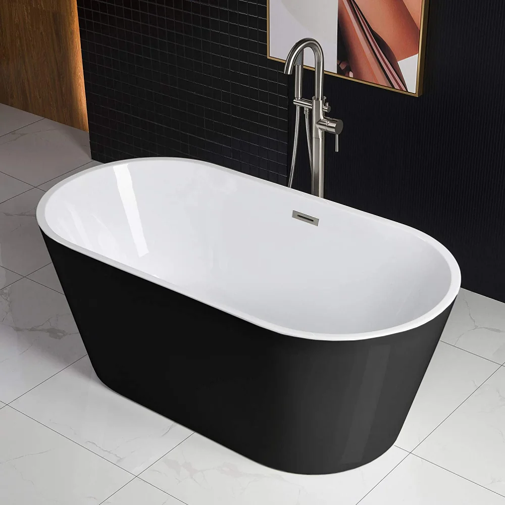 Cada Baie Freestanding Bella WB-814 Acril 170 x 80 x 58 Cm Negru Mat