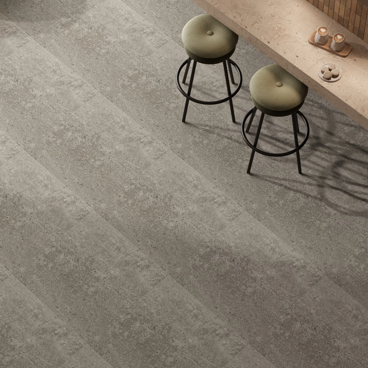 Gresie Exterior / Interior Portelanata Titan Anthracite 60 x 60 Cm Mata Rectificata Aspect Ciment