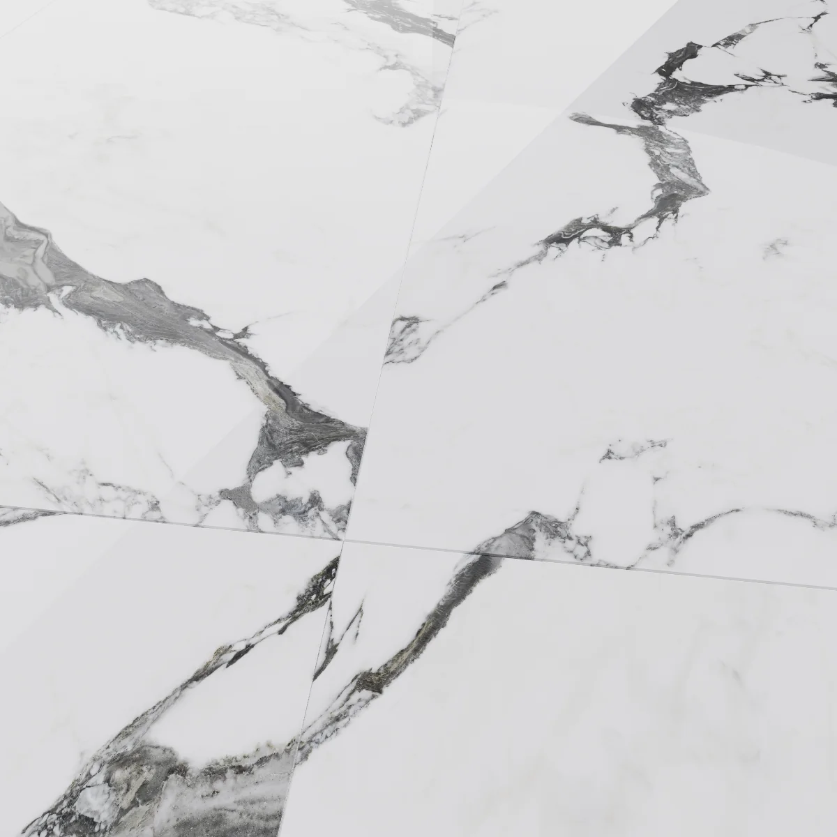 Gresie Exterior / Interior Portelanata Panda Marble White 60 x 120 Cm Lucioasa Rectificata Tip Marmura