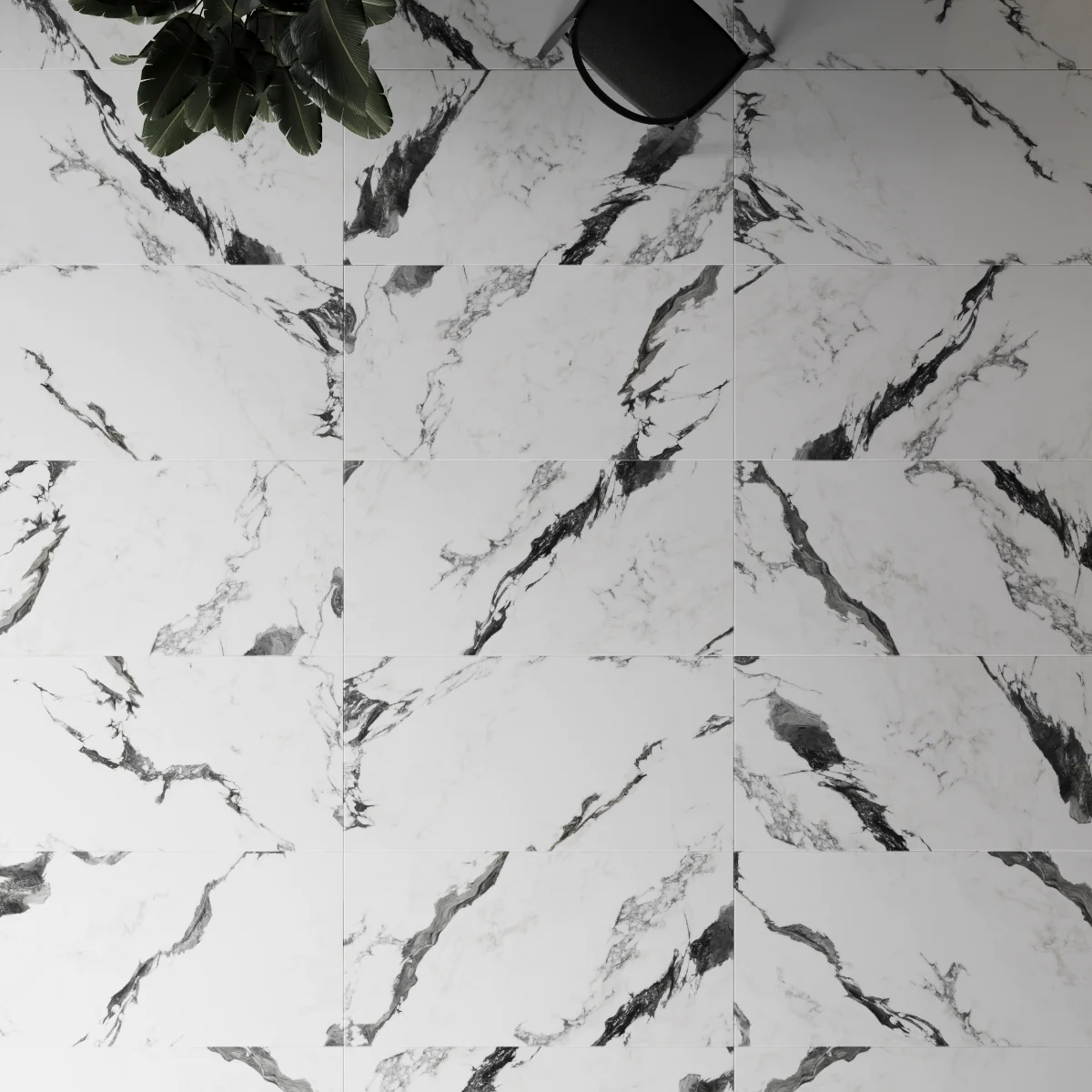 Gresie Exterior / Interior Portelanata Panda Marble White 60 x 120 Cm Lucioasa Rectificata Tip Marmura