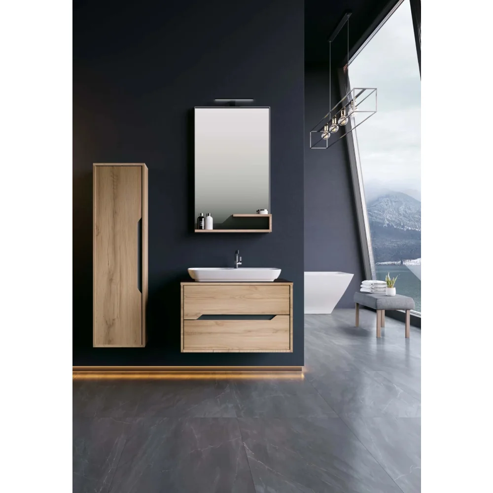 Set Mobilier Baie Orka Galia Suspendat 3 Piese Legnano 80 Cm