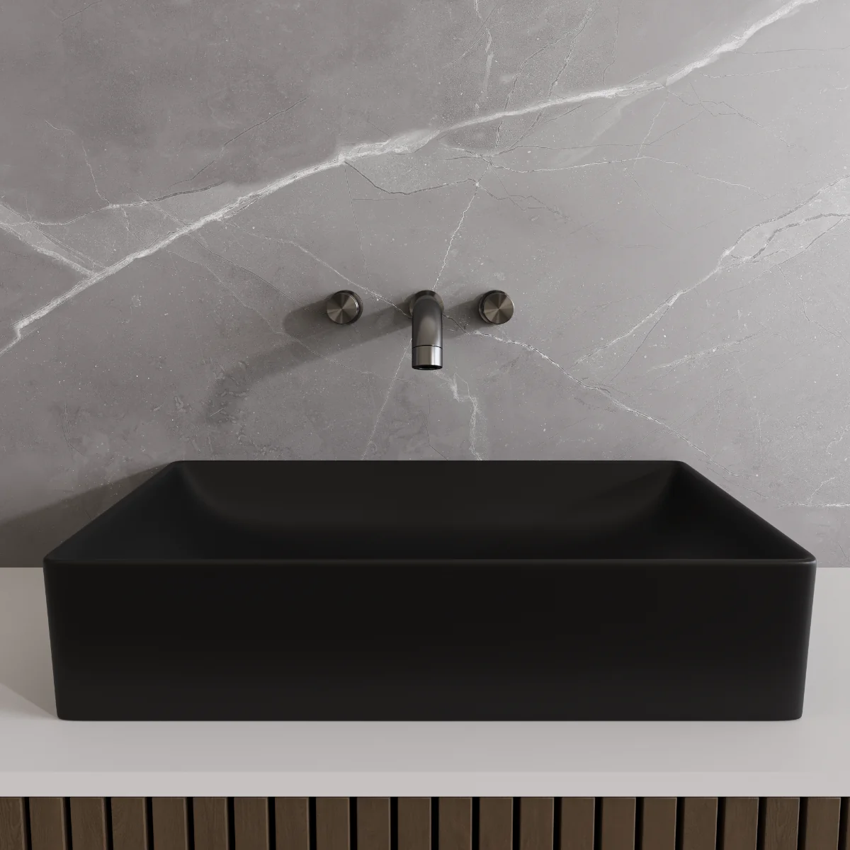 Lavoar Baie Pe Blat Celesta Toronto 50 x 36 x 11 cm Ceramica Negru Mat