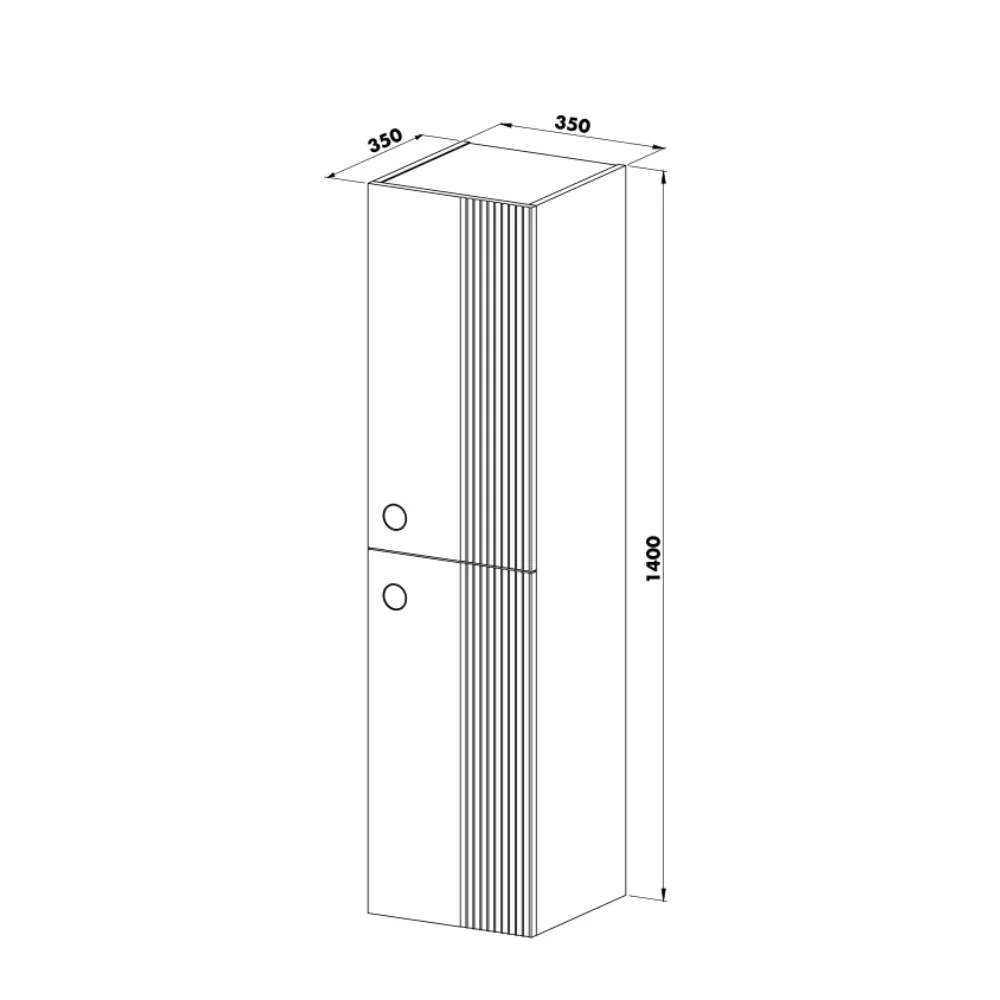 Dulap Baie Suspendat Vanity Alb 35x140 Cm