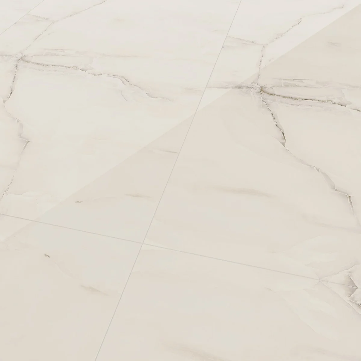 Gresie Exterior / Interior Portelanata Alfa White 59.5 x 119.5 cm Lucioasa Rectificata Tip Marmura