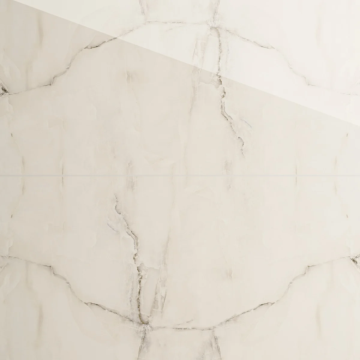 Gresie Exterior / Interior Portelanata Alfa White 59.5 x 119.5 cm Lucioasa Rectificata Tip Marmura