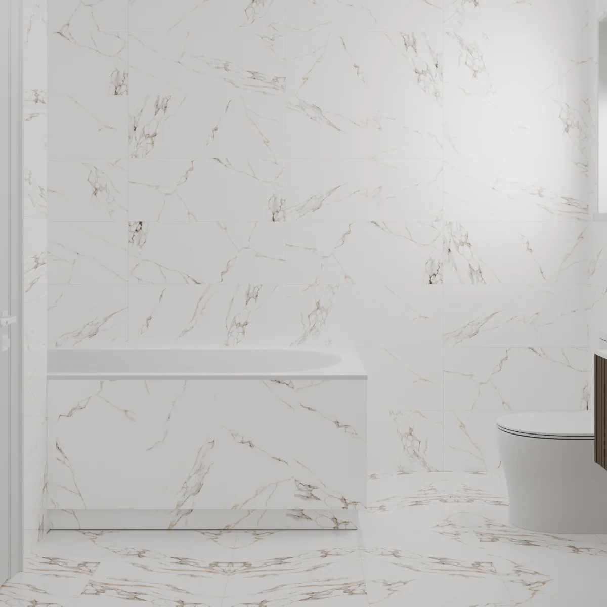 Gresie Exterior / Interior Porțelanată Malzini (Elegant) 60 x 120 cm Lucioasă Rectificată Tip Marmură