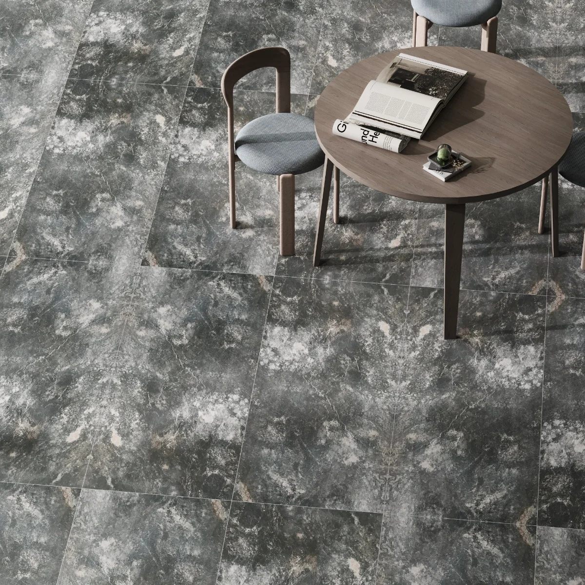 Gresie Exterior / Interior Antiderapantă Bologna Dark Grey 60 x 120 cm Mată Porțelanată Rectificată Aspect Ciment