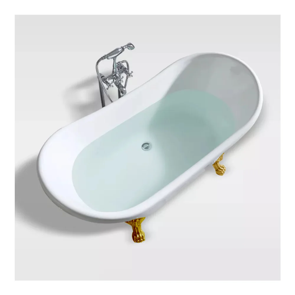 Cada Baie Freestanding Bella BSM-410 Acril 170 x 75 x 75 cm Alb Picioare Aurii