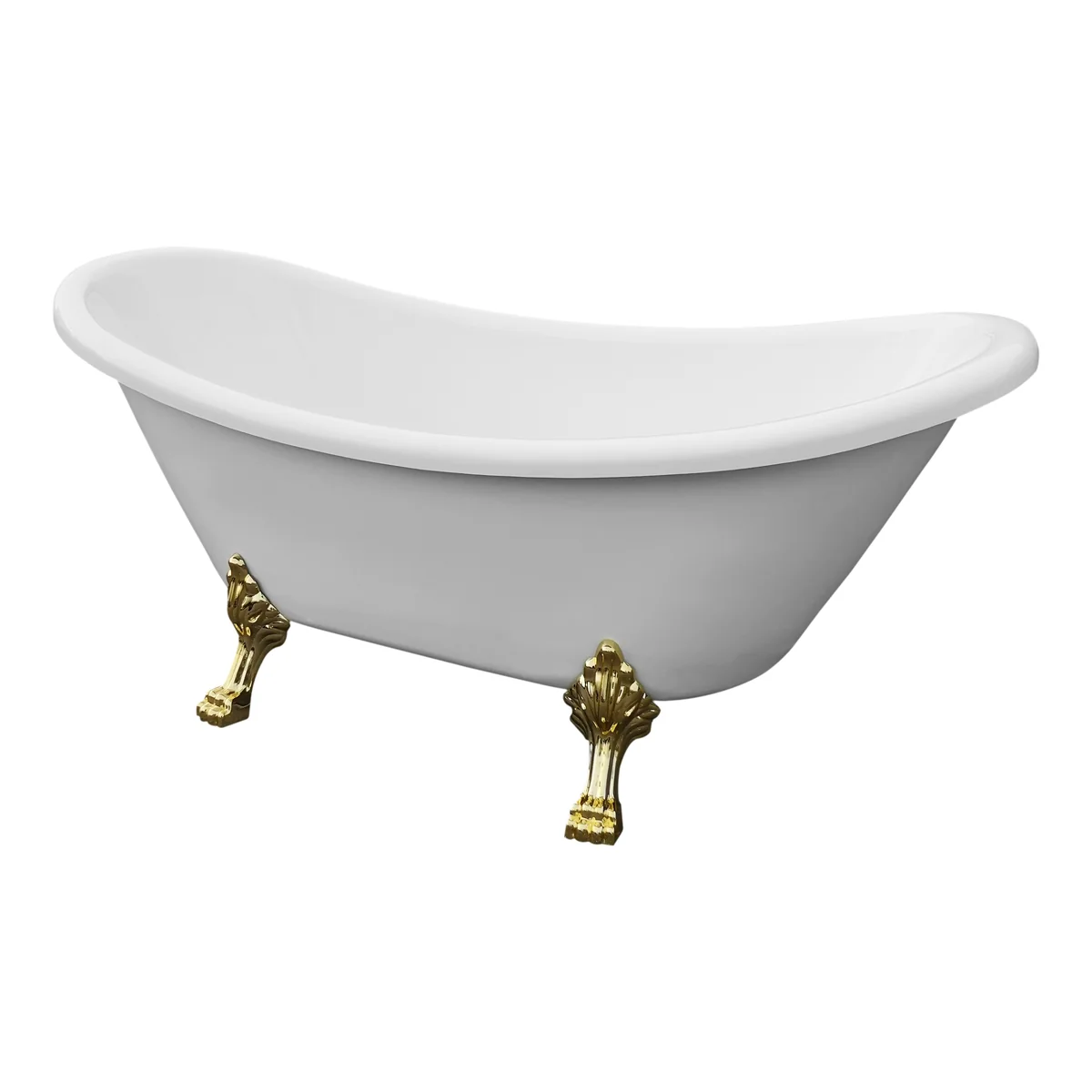 Cada Baie Freestanding Bella BSM-410 Acril 170 x 75 x 75 cm Alb Picioare Aurii