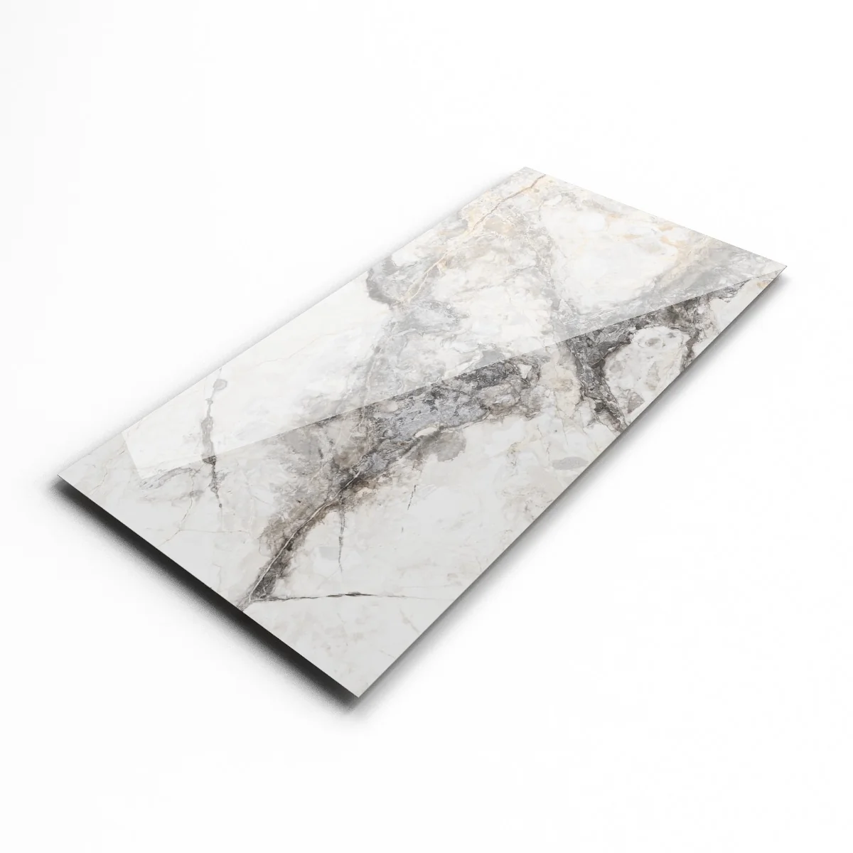 Gresie Exterior / Interior Portelanata Invisible Marble Grey 60 x 120 cm Lucioasa Rectificata Tip Marmura