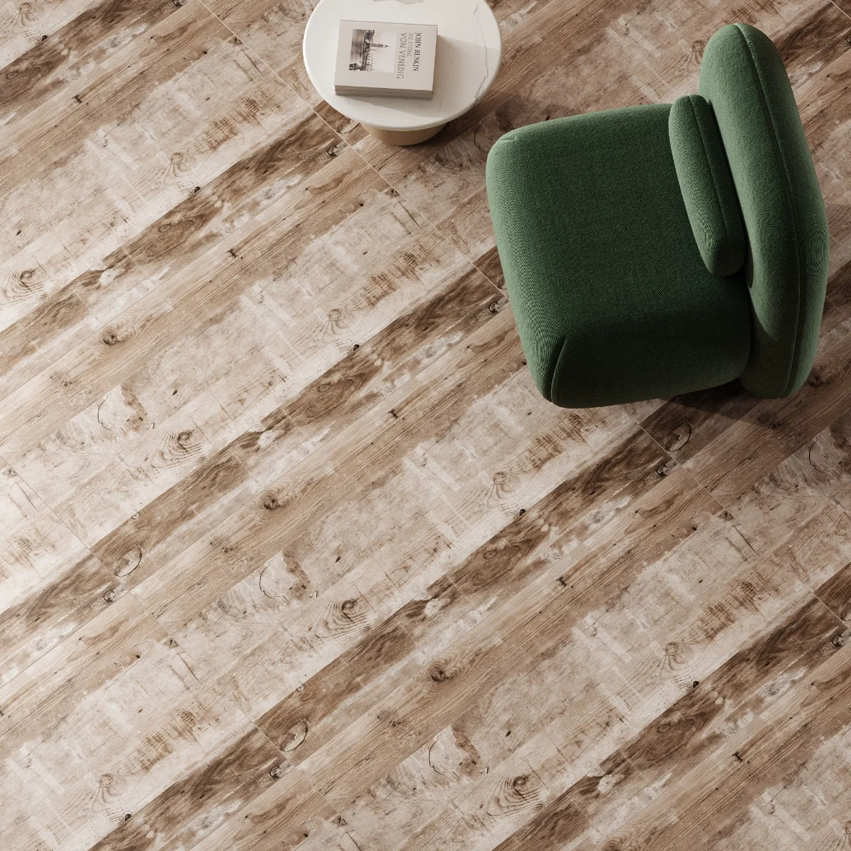 Gresie Tip Parchet Exterior / Interior Serawood Brown 60 X 120 Cm Mata Portelanata Rectificata Antiderapanta