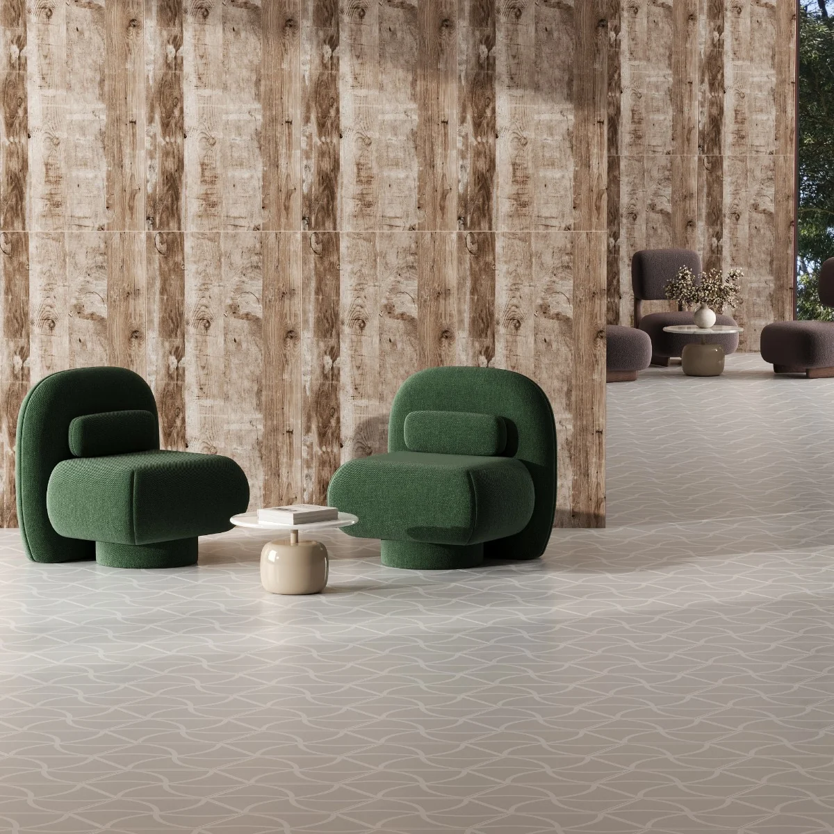 Gresie Tip Parchet Exterior / Interior Serawood Brown 60 X 120 Cm Mata Portelanata Rectificata Antiderapanta