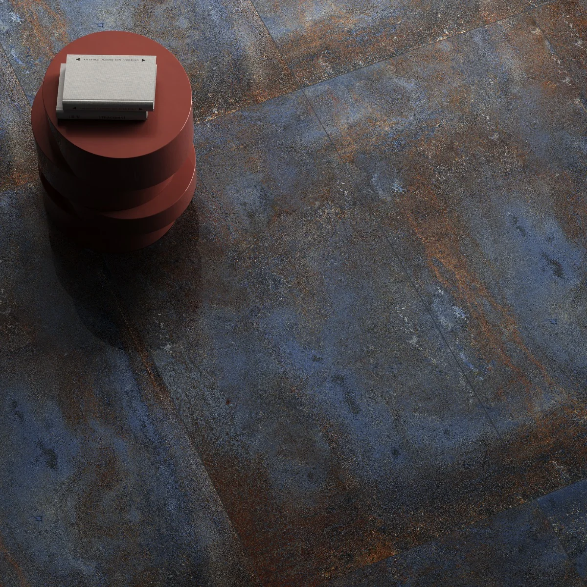 Gresie Exterior / Interior Portelanata Saturn Blue 59.5 x 119.5 cm Lucioasa Rectificata Aspect Ciment