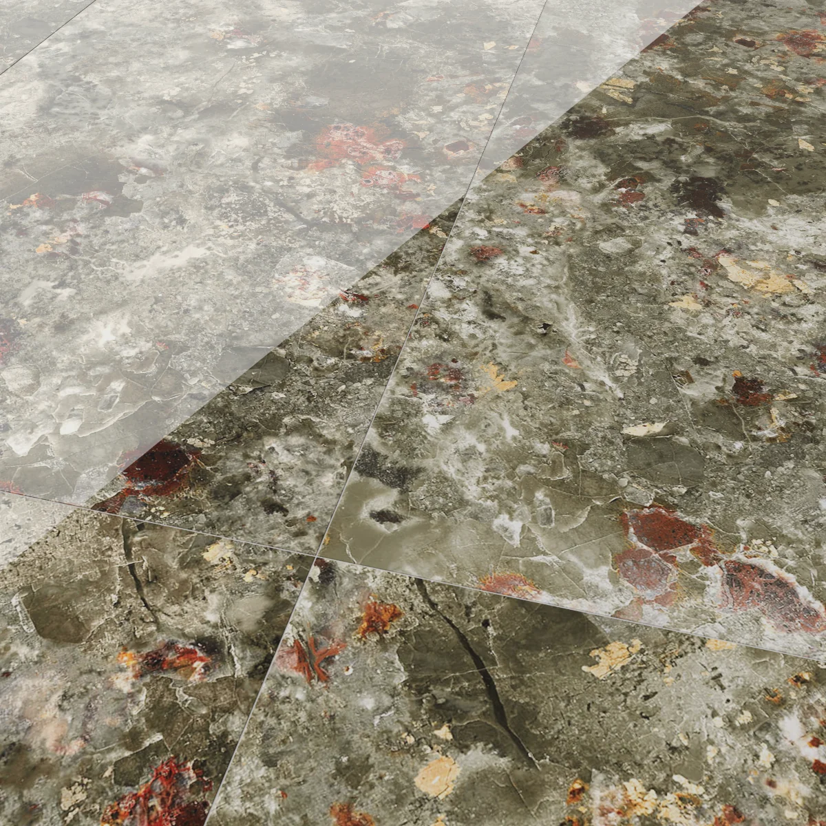 Gresie Exterior / Interior Portelanata Nebula Green 59.5 x 119.5 cm Lucioasa Rectificata Tip Marmura