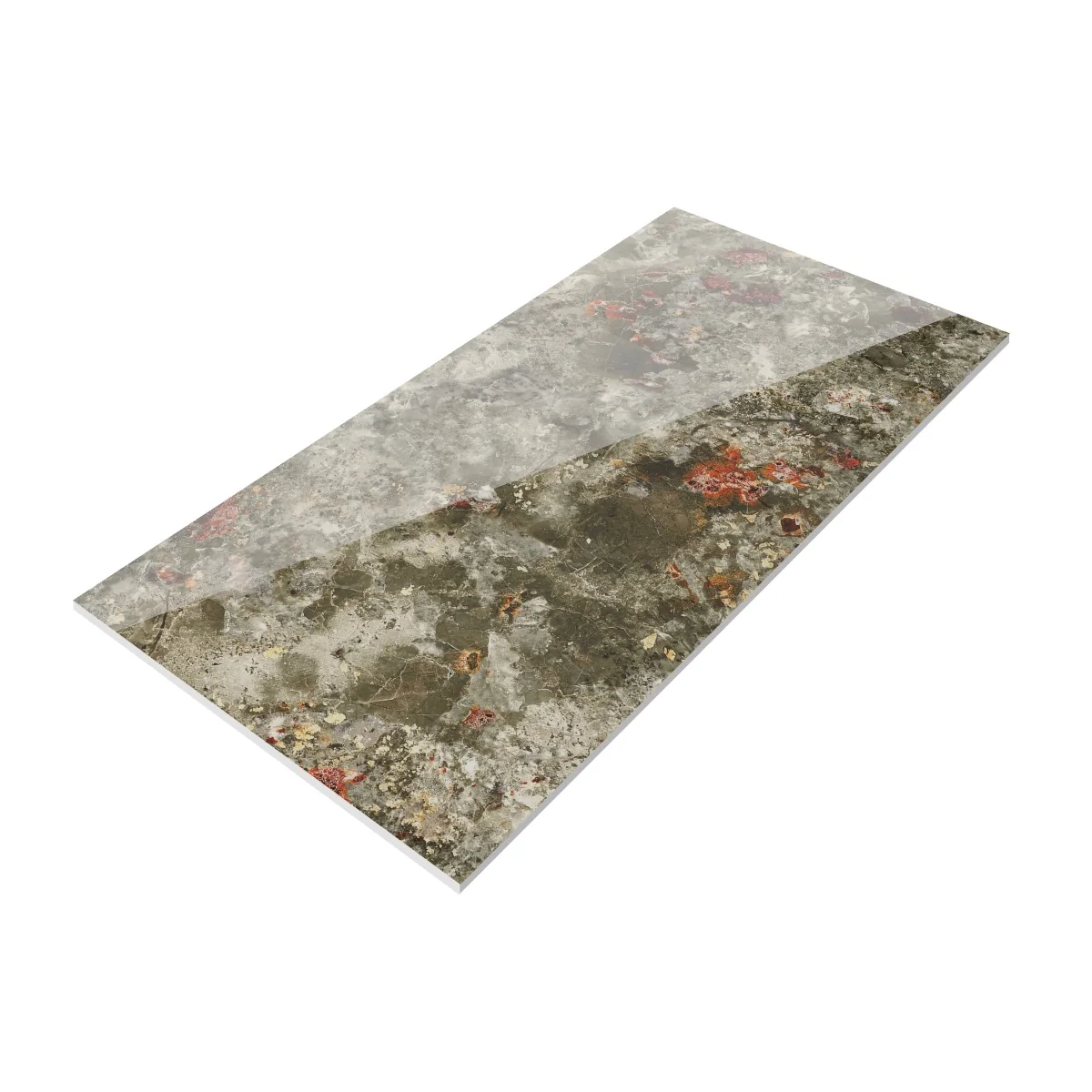 Gresie Exterior / Interior Portelanata Nebula Green 59.5 x 119.5 cm Lucioasa Rectificata Tip Marmura