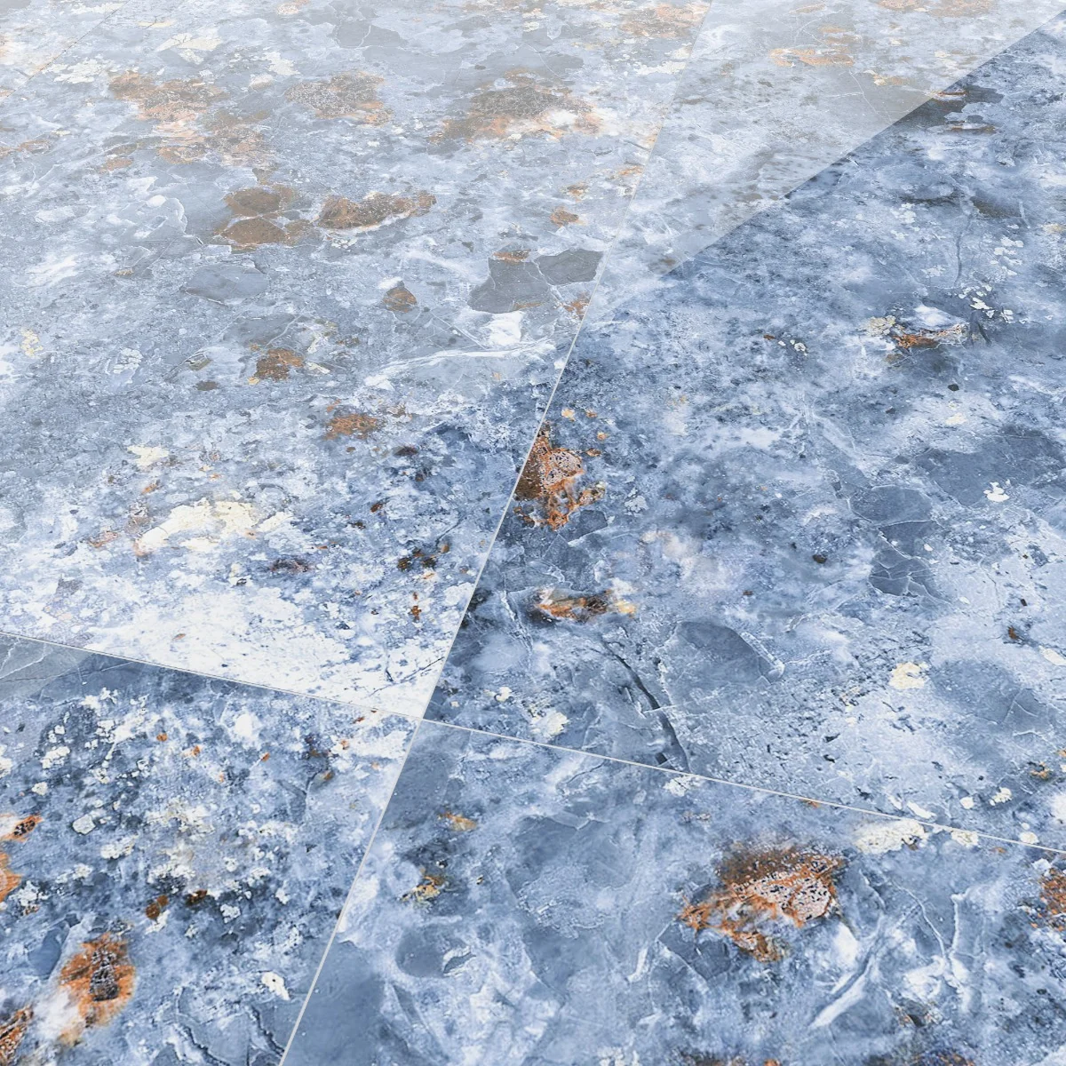 Gresie Exterior / Interior Portelanata Nebula Blue 59.5 x 119.5 cm Lucioasa Rectificata Tip Marmura