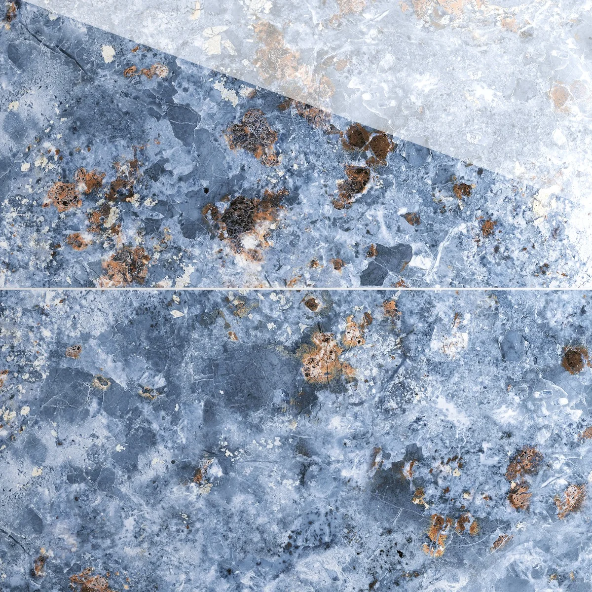 Gresie Exterior / Interior Portelanata Nebula Blue 59.5 x 119.5 cm Lucioasa Rectificata Tip Marmura