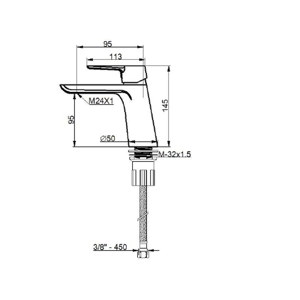 Baterie Lavoar Boet Ares 34107/N Monocomanda Negru Mat