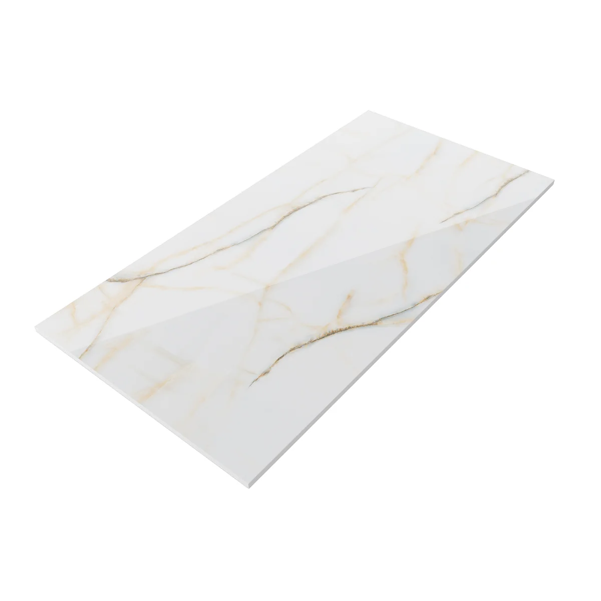 Gresie Exterior / Interior Portelanata Monument Grande White 60 x 120 Cm Mata Rectificata Tip Marmura