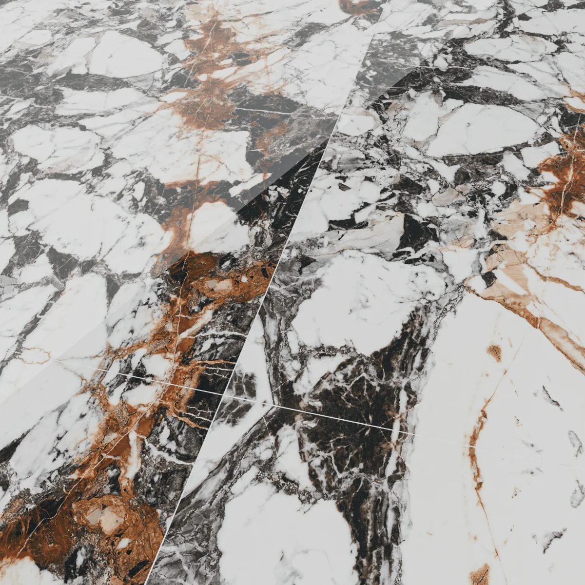 Gresie Exterior / Interior Portelanata Neruda Oxide 60 x 120 Cm Mata Rectificata Tip Marmura