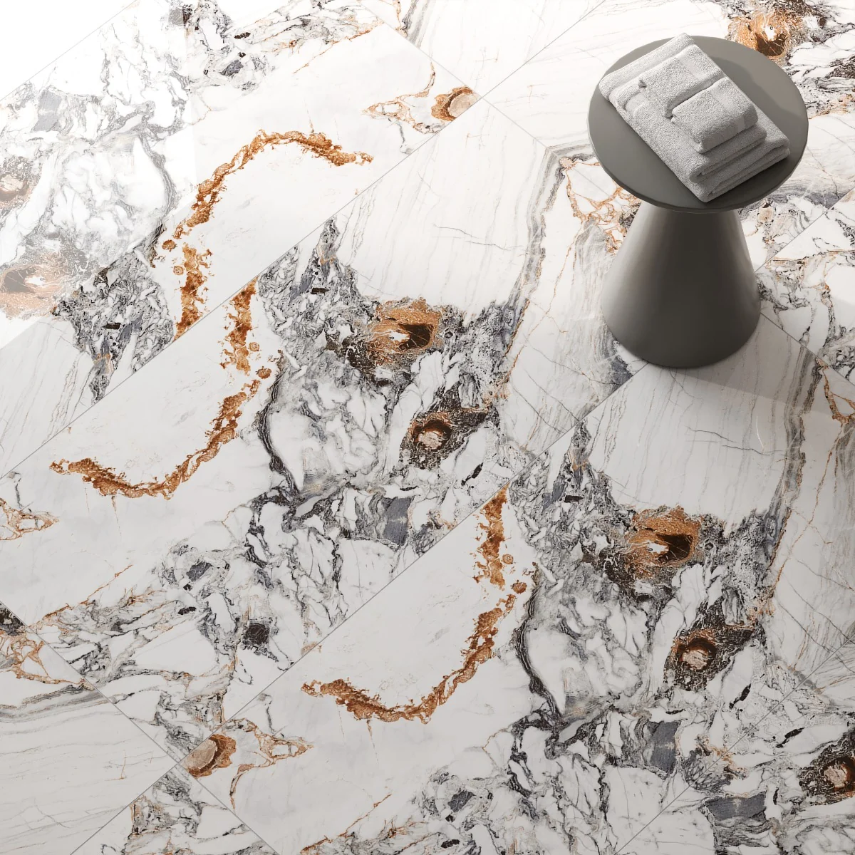 Gresie Exterior / Interior Portelanata Mothica Rose 60 x 120 Cm Lucioasa Rectificata Tip Marmura