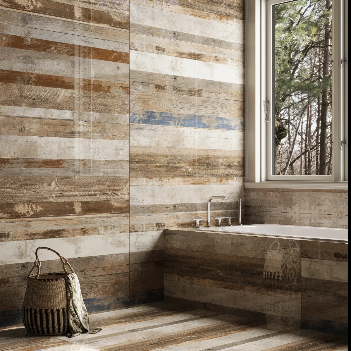 Gresie Tip Parchet Exterior / Interior Legno 59.5 x 119.5 cm Lucioasă Porțelanată Rectificată