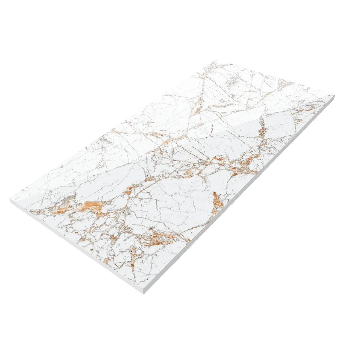 Gresie Exterior / Interior Portelanata Fiesta White 59.5 x 119.5 cm Lucioasa Rectificata Tip Marmura