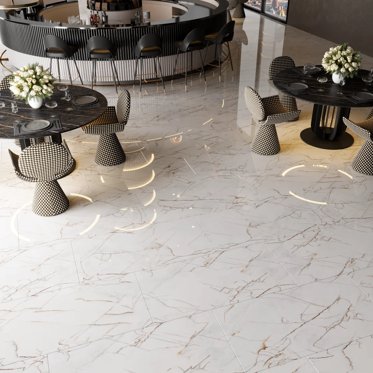 Gresie Portelanata Rectificata Golden Spider Endless 60X120 Lucioasa