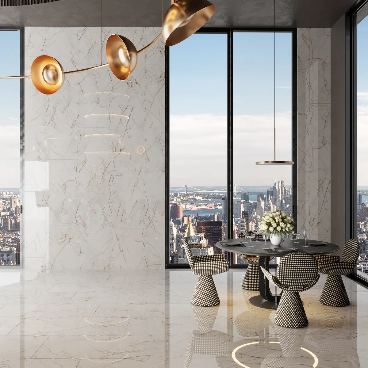 Gresie Portelanata Rectificata Golden Spider Endless 60X120 Lucioasa