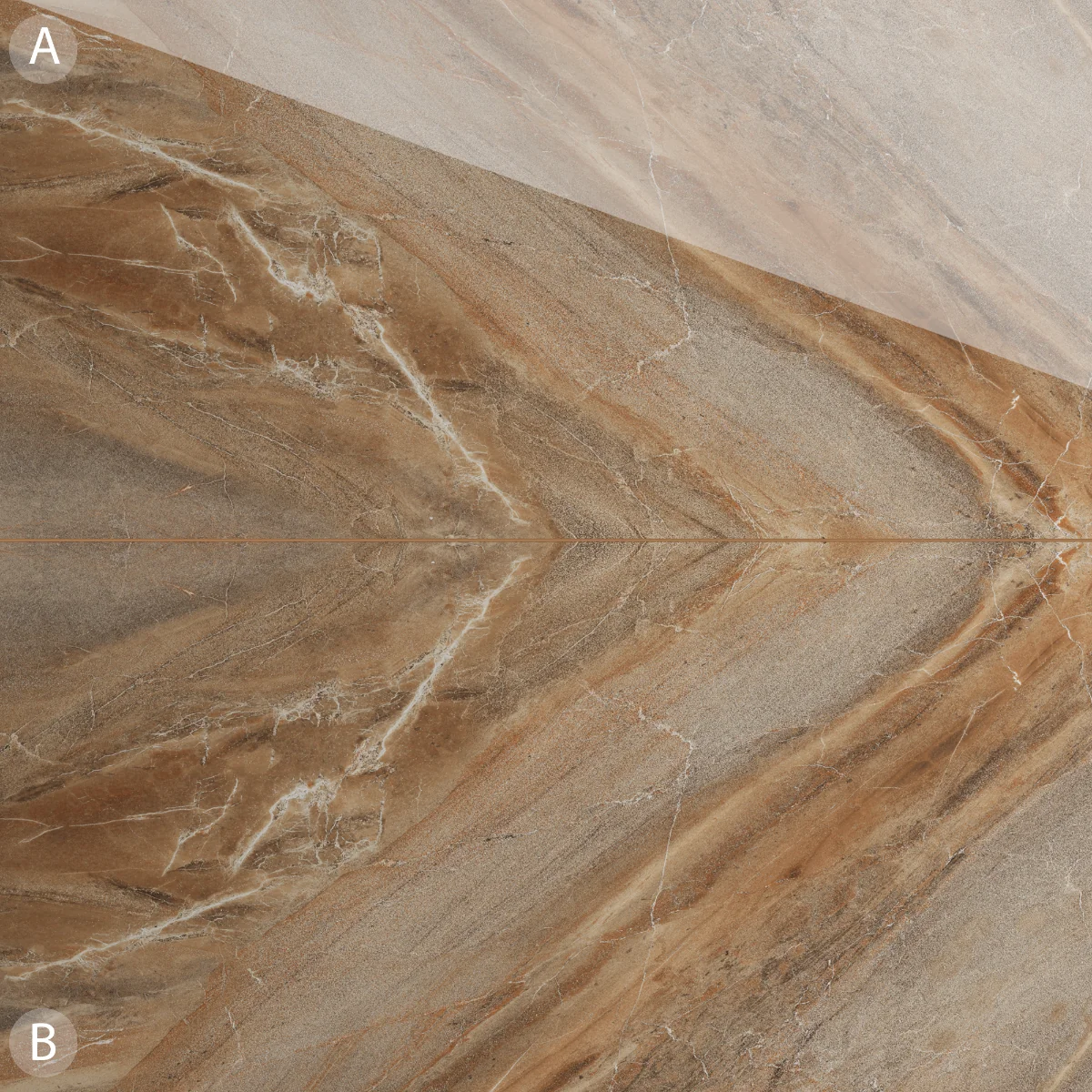 Gresie Portelanata Rectificata Alpen Brown Bookmatch B 60X120 Lucioasa