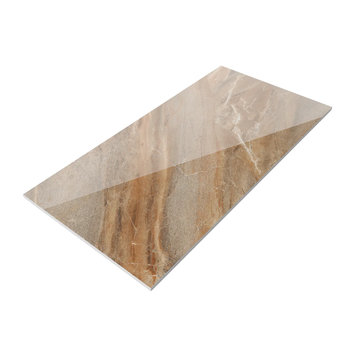 Gresie Portelanata Rectificata Alpen Brown Bookmatch B 60X120 Lucioasa