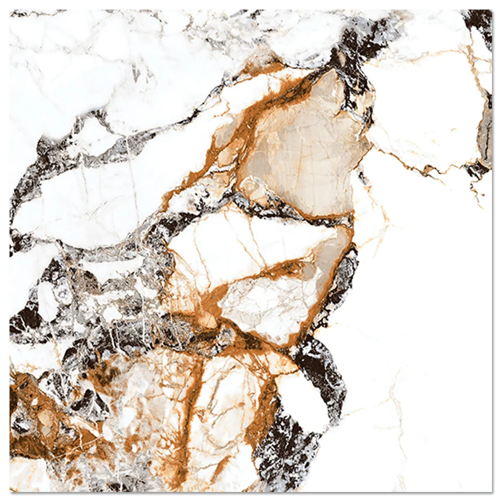 Gresie Exterior / Interior Portelanata Sway White 45 x 45 cm Lucioasa Tip Marmura