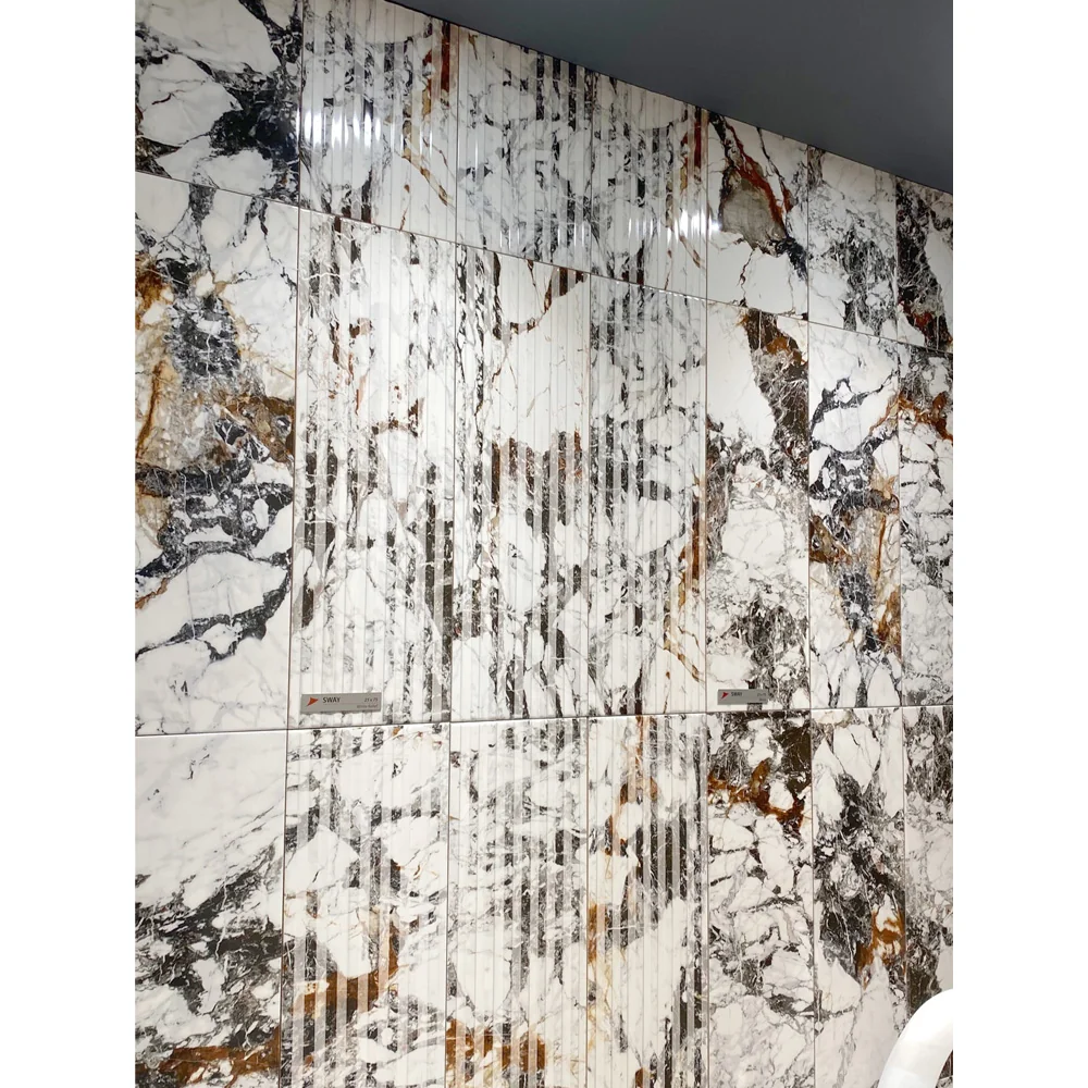 Gresie Exterior / Interior Portelanata Sway White 45 x 45 cm Lucioasa Tip Marmura