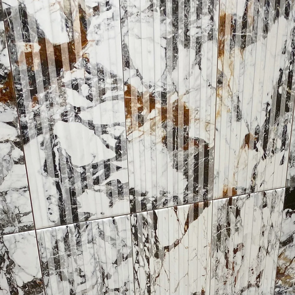 Gresie Exterior / Interior Portelanata Sway White 45 x 45 cm Lucioasa Tip Marmura