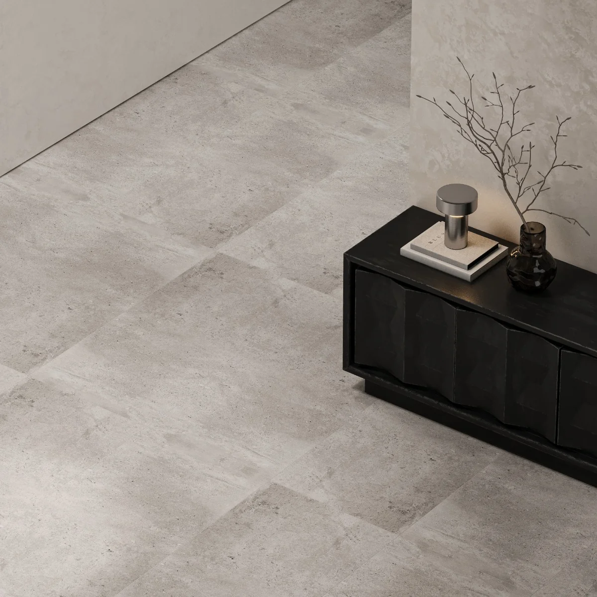 Gresie Exterior / Interior Portelanata Titan Grey 60 x 120 cm Mata Rectificata Aspect Ciment