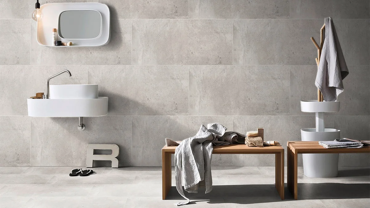 Gresie Exterior / Interior Portelanata Titan Anthracite 60 x 120 cm Mata Rectificata Aspect Ciment