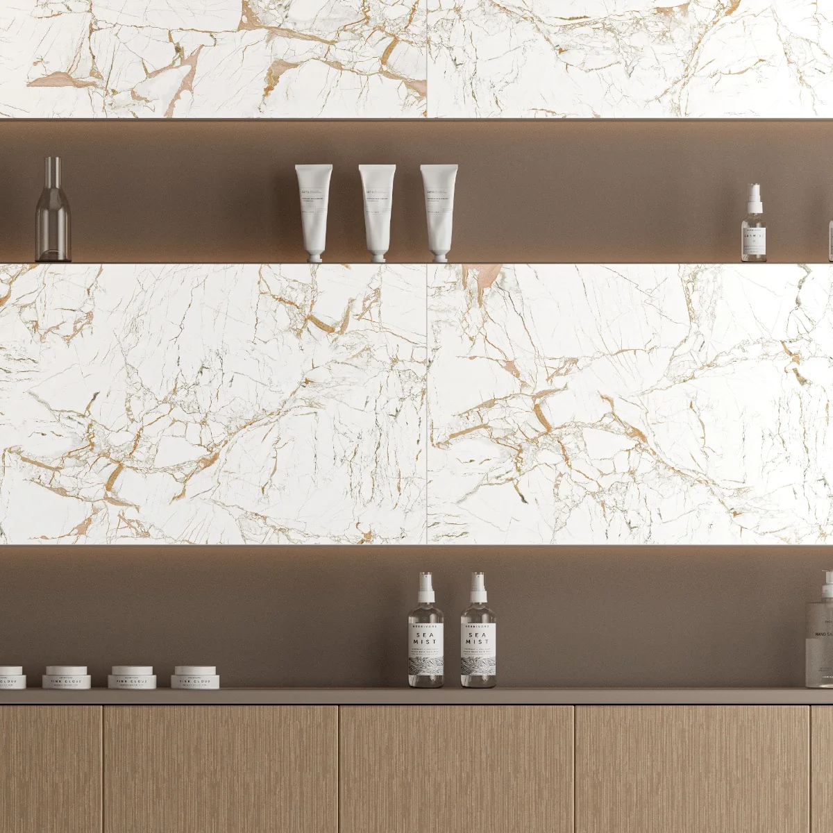 Gresie Exterior / Interior Portelanata Amazon Bone 60 x 120 cm Lucioasa Rectificata Tip Marmura