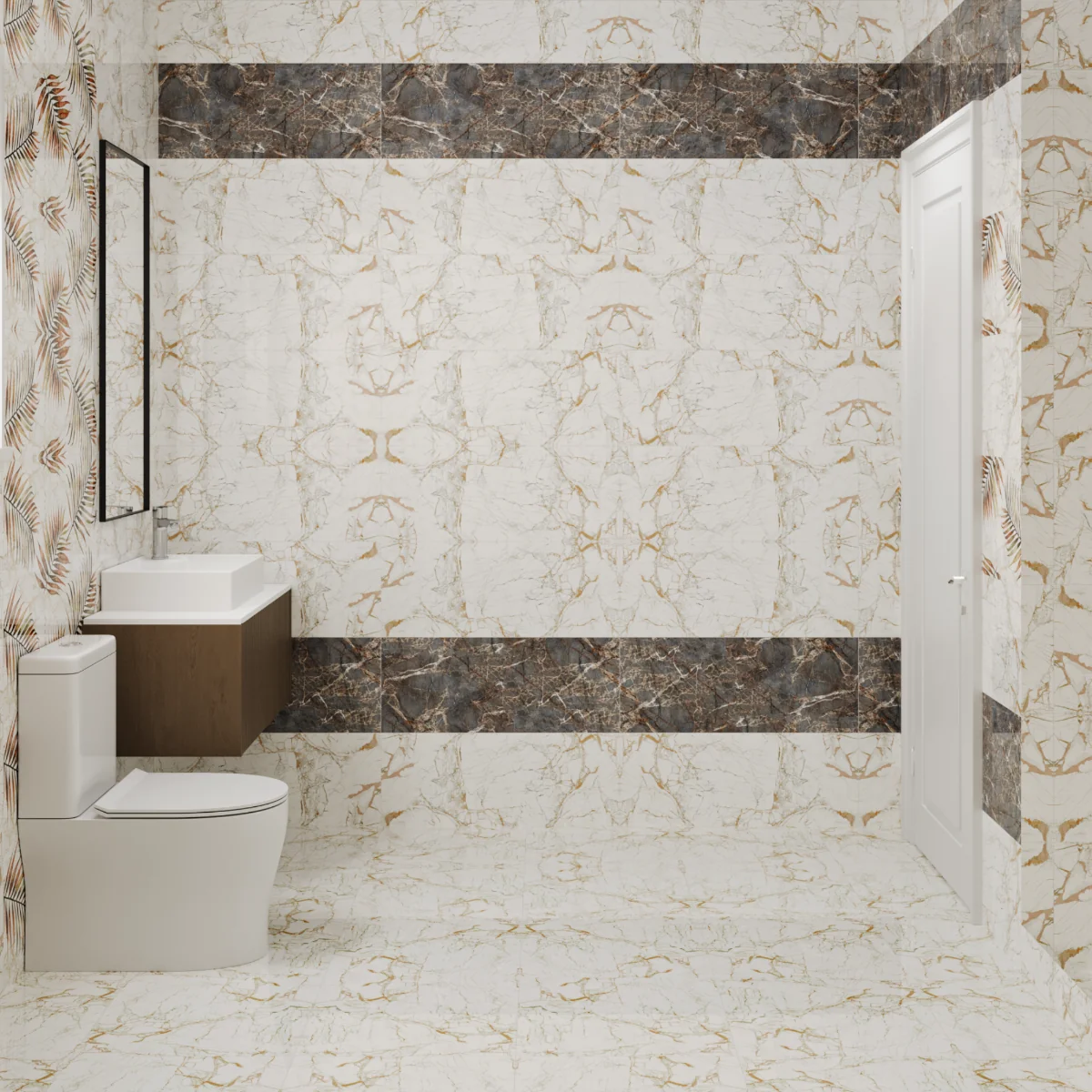 Gresie Exterior / Interior Portelanata Amazon Bone 60 x 120 cm Lucioasa Rectificata Tip Marmura