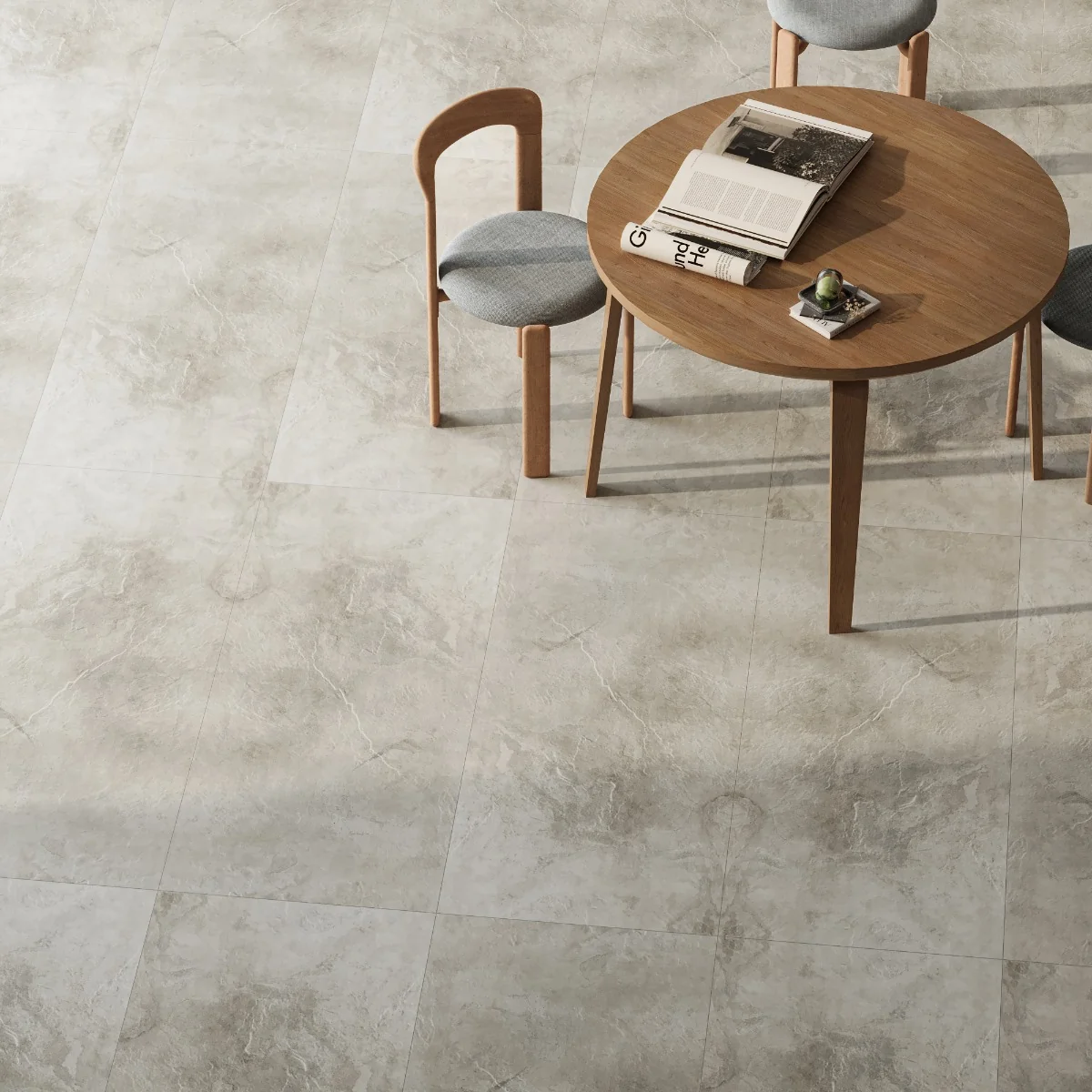 Gresie Exterior / Interior Antiderapantă Bologna Beige 60 x 120 cm Mată Porțelanată Rectificată Aspect Ciment