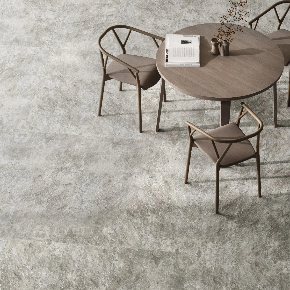 Gresie Exterior / Interior Antiderapanta Bologna Silver 60 x 120 cm Mata Portelanata Rectificata Aspect Ciment