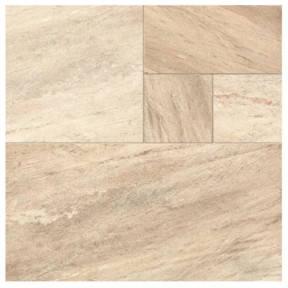 Gresie Exterior / Interior Antiderapanta Sardes Beige 60 x 60 cm Mata Portelanata Rectificata Tip Piatra Naturala