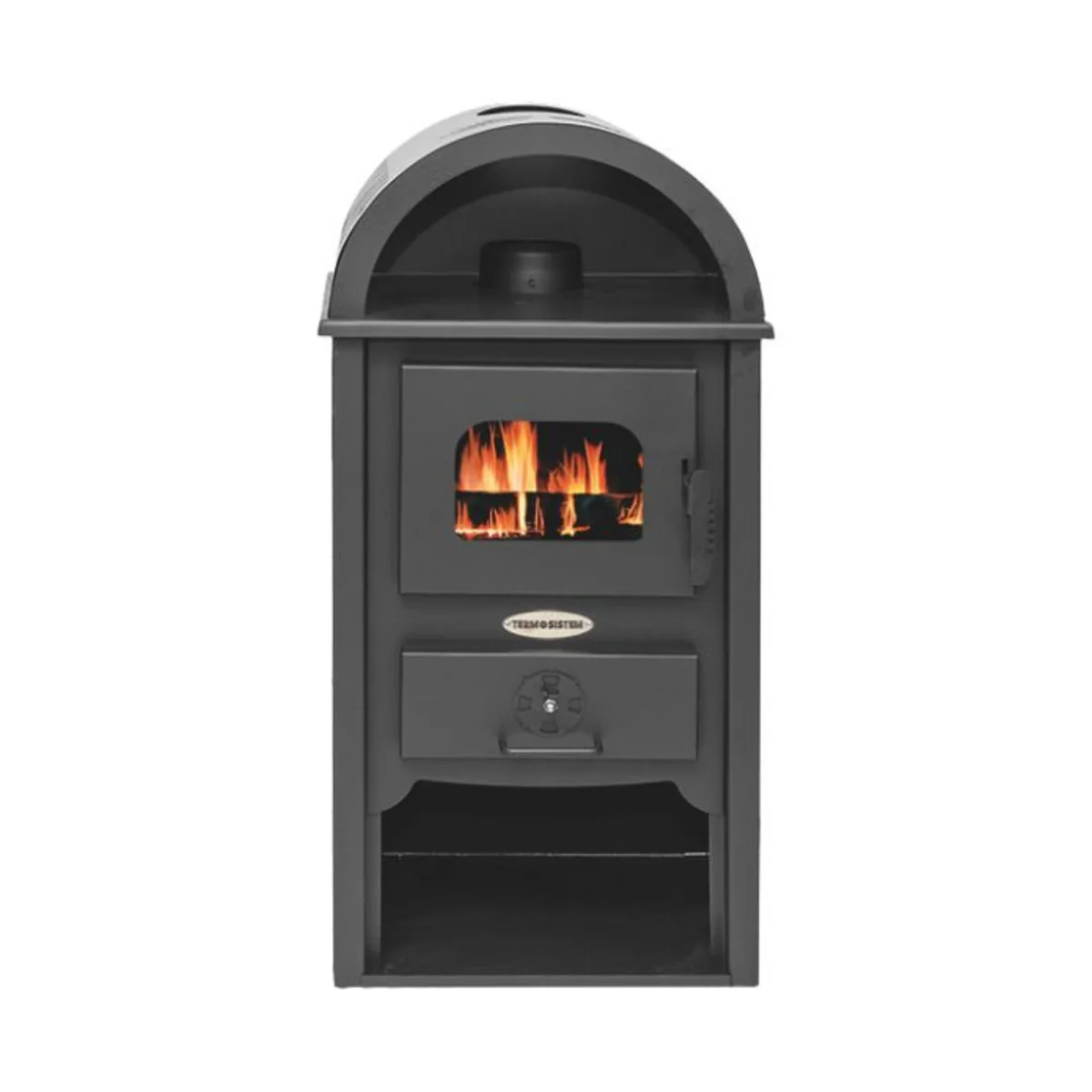 Semineu Pe Lemne Termo Kreka K-10 Cu Plită De Gătit Și Sticlă Termorezistentă