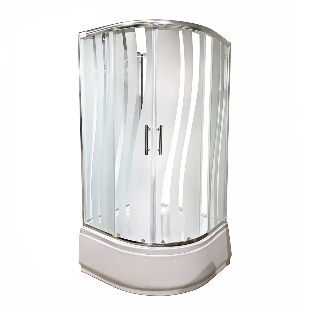 Cabina De Dus Simpla Semirotunda Jupiter Sticla Sablata 4 Mm 90x90x195 Cm Cadita Inalta Si Sifon Incluse