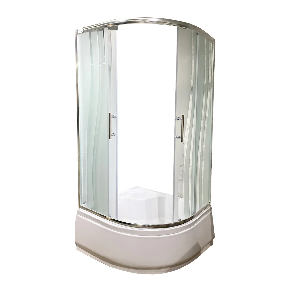 Cabina De Dus Simpla Semirotunda Jupiter Sticla Sablata 4 Mm 90x90x195 Cm Cadita Inalta Si Sifon Incluse